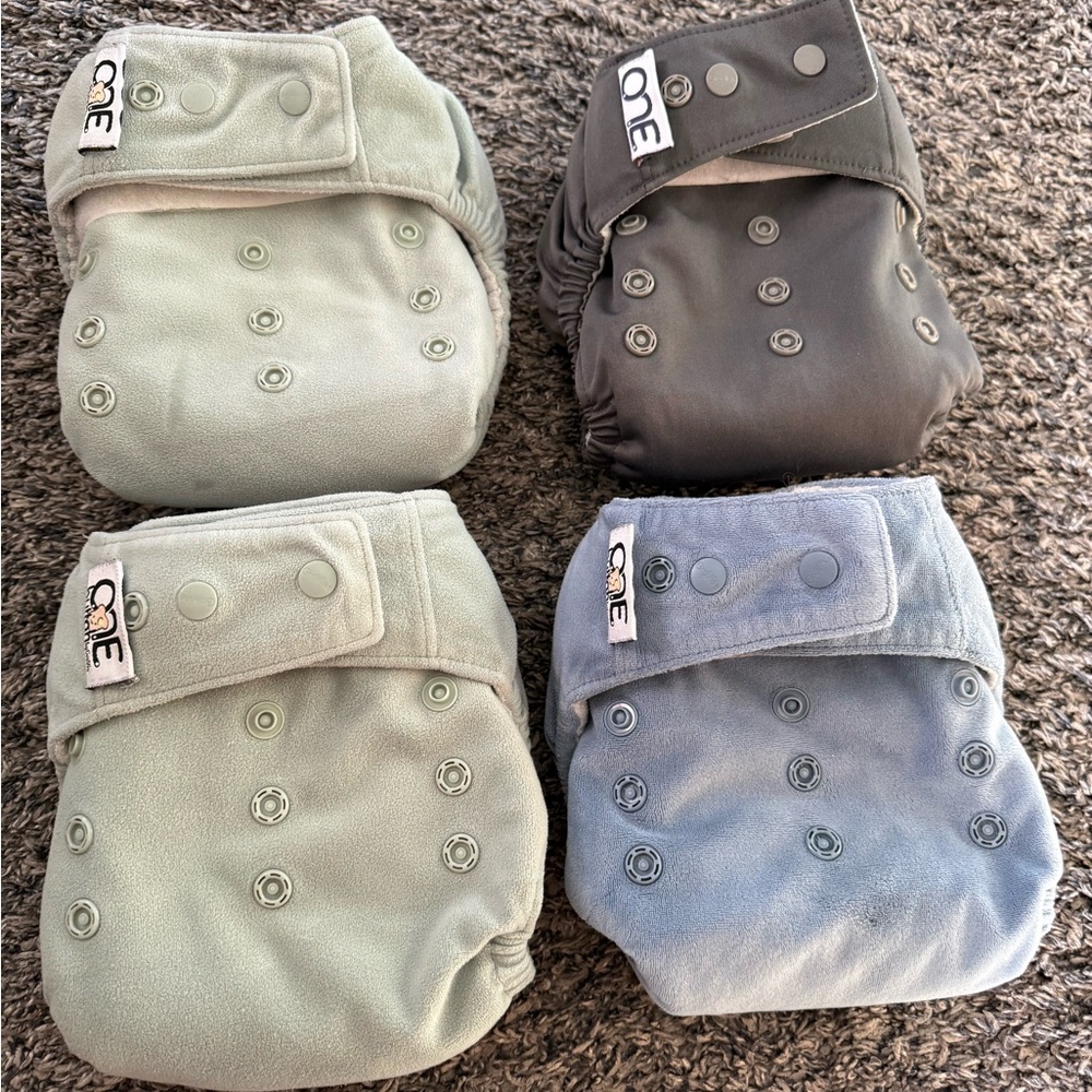 Cloth Diapers Set - Green, Gray, Blue